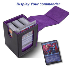 AFIING MTG deck box interior shows space for 100 double-sleeved cards and tokens.