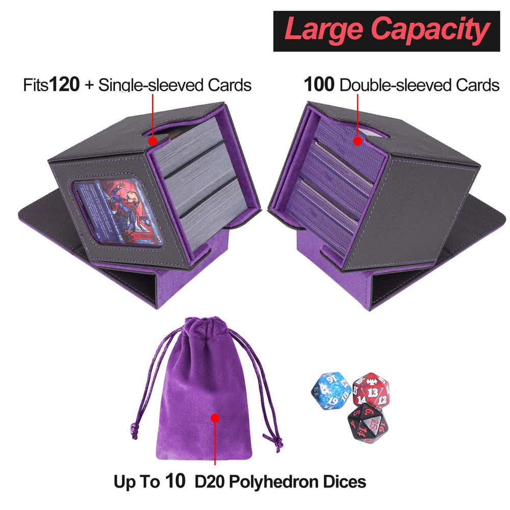 AFIING MTG deck box features durable PU leather protection for lasting use.