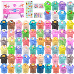 Afofall butter slime kit contents with 68 pieces ready for creative play