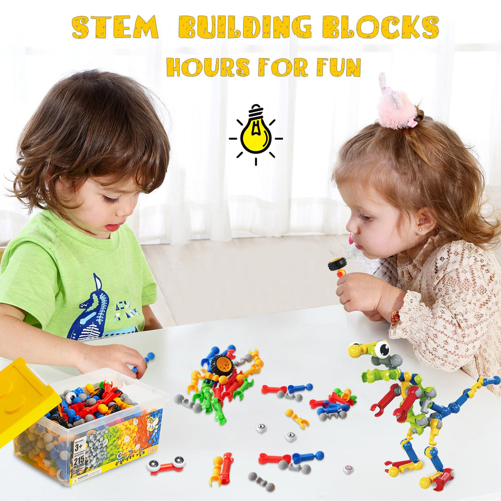 Afomida 215PCS car model supports hands-on construction and pretend racing.