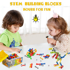 Afomida 215PCS car model supports hands-on construction and pretend racing.