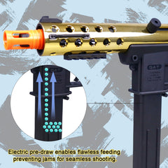 Agard gel ball blaster tactical-design with ergonomic grip and rails.