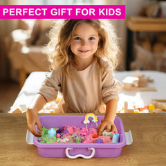 AGENTLAN Glitter pom poms add sparkle to unicorn sand world plays.