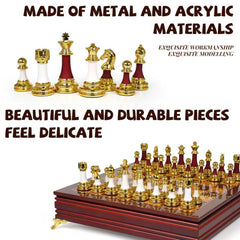 Agirlgle chess pieces with an electroplated acrylic finish for a premium look.