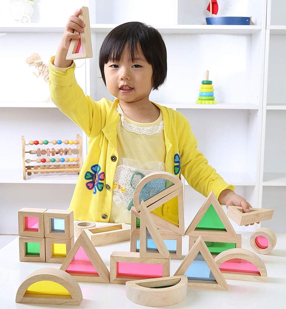 Agirlgle blocks support cooperative family stacking activities