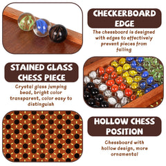 Agirlgle dual-sided storage drawer keeps marbles neatly organized during play.