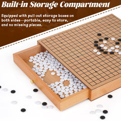 Agirlgle pull-out drawer storage keeps stones organized during games