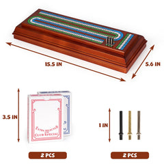 Agirlgle wooden cribbage board felt-lined-base minimizes slipping during play.