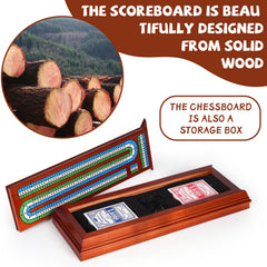 Agirlgle wooden cribbage board travel-compact ready for camping trips.