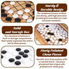 Agirlgle wooden go board in natural finish blends with any room