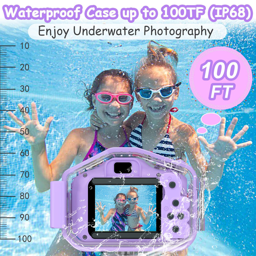Agoigo Kids Camera with 32GB card, ample storage for memories.