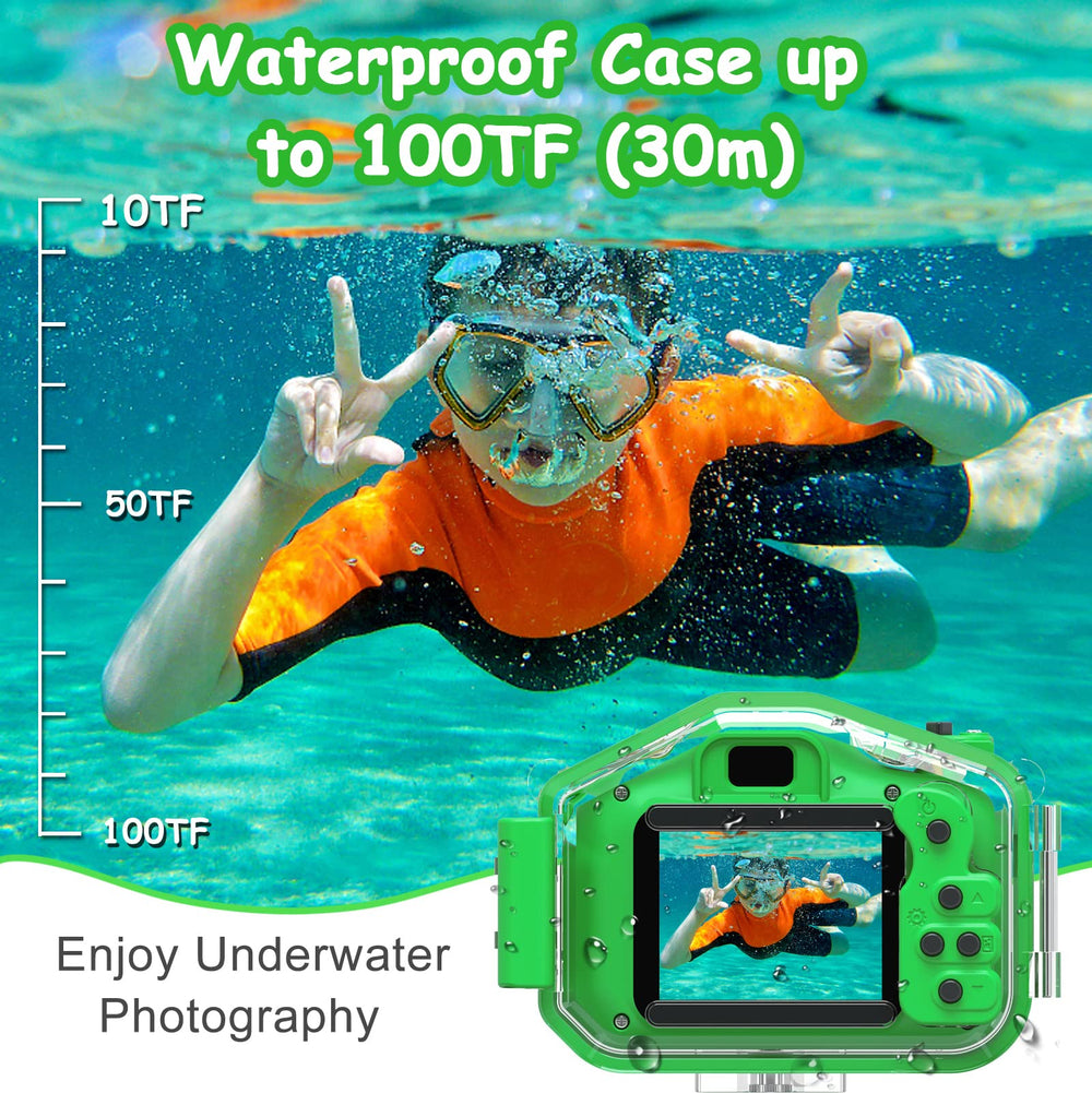 32GB card included lets kids store thousands of photos and clips.