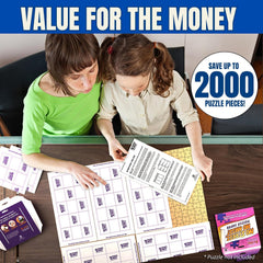 No-mess backing with AGREATLIFE puzzle saver sheets compared to glue.