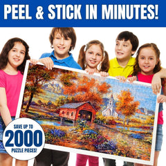 Applying AGREATLIFE puzzle saver sheets provides a quick, residue-free finish.