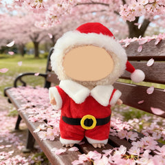 Ahdesana close-up of Christmas doll outfit fabric quality.