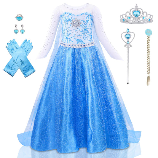AHLPO Elsa dress with blue cape for dreamy princess moments and photos