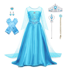 AHLPO Elsa Dress blue cape for imaginative dress-up play