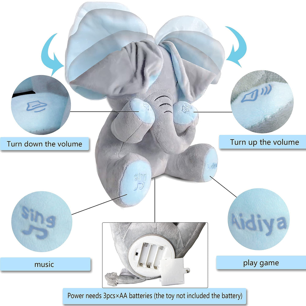 Aidiya elephant toy with adjustable volume protects little ears during play.