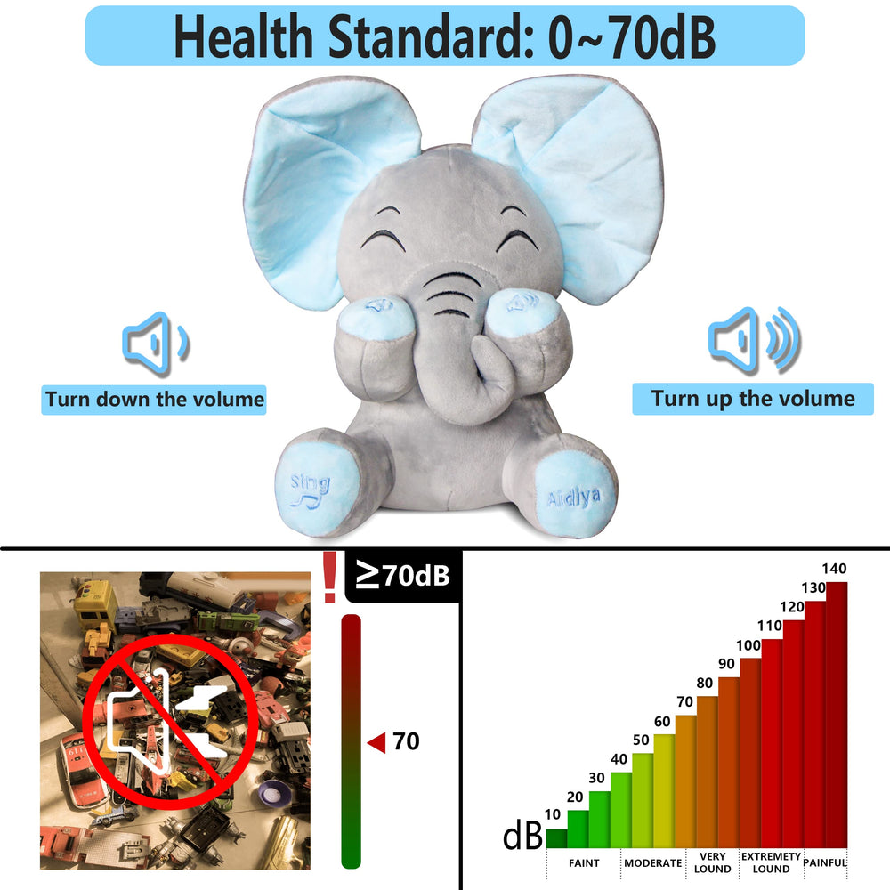 Aidiya safety-tested plush elephant ensures kid-friendly playtime.