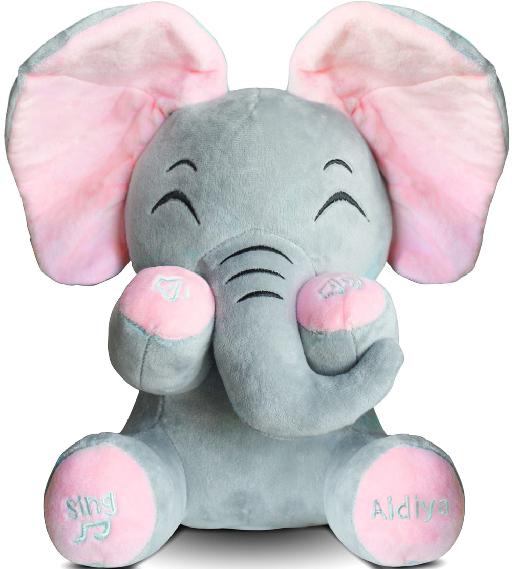 Aidiya Elephant talking plush with soft fur for interactive playtime