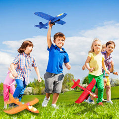 Aiencsai 3-pack orange glider plane helps kids practice hand launch and launcher use.