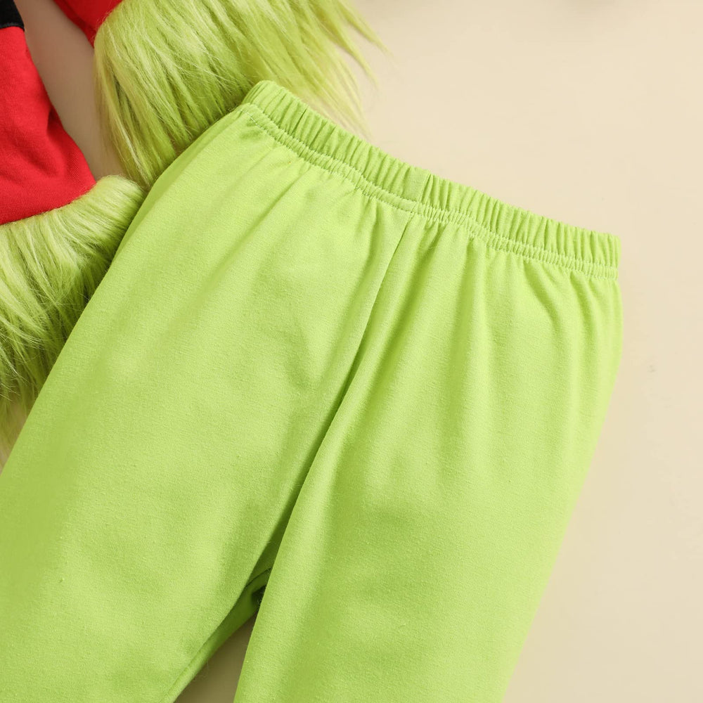 Aifawile elastic waist monster pants for easy dressing.