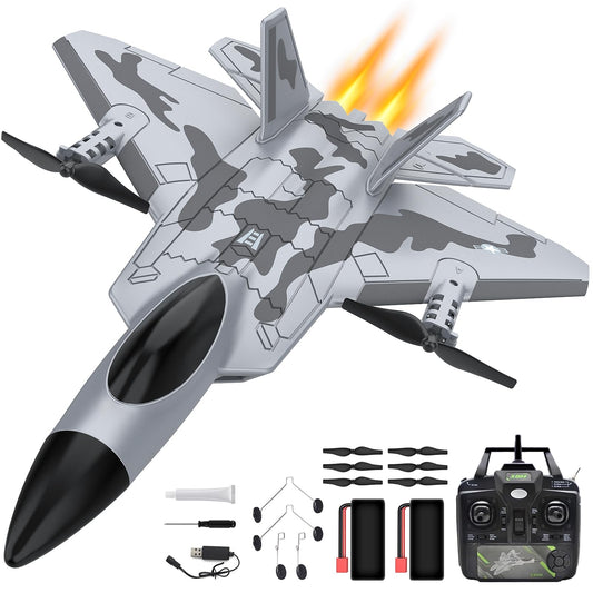 AIGIMU 4CH RC Airplane performing vertical takeoff, ideal for beginners.