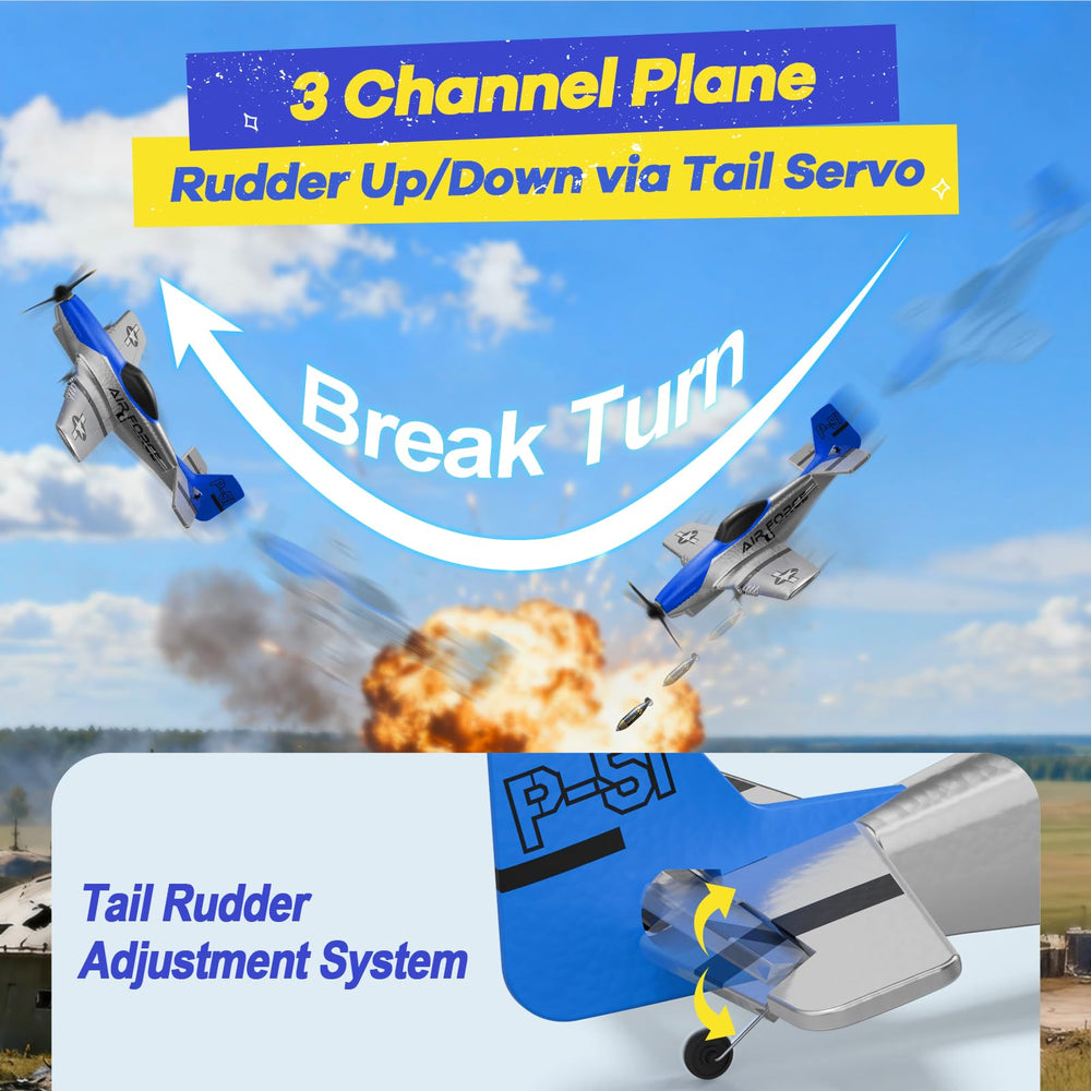 AIGIMU RC Airplane with 2.4 GHz remote enables stable control during flights.