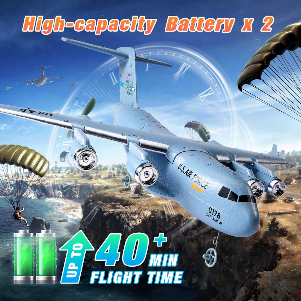 AIGIMU RC Airplane with 6-axis gyroscope stabilizer for smooth beginner-friendly control