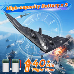 AIGIMU RC Airplane extended battery supports longer flight sessions.