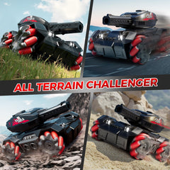 AIGIMU RC Tank front lights and sounds enhance realism during play