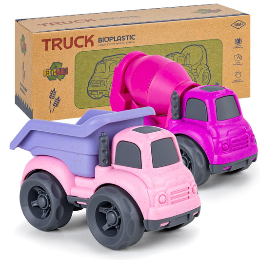 Aigitoy pink dump truck toy for toddlers, easy to push and durable.