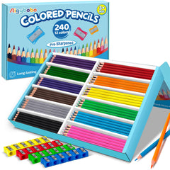 Aigybobo 240-count pencils bulk pack organized for classroom color projects.