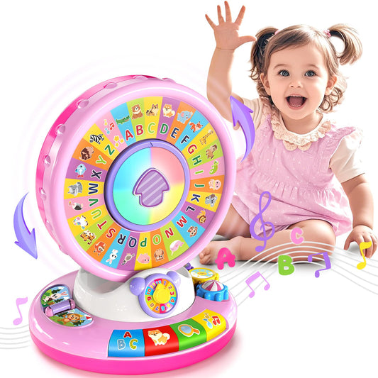 Aigybobo Alphabet Zoo Spin Wheel teaches letters and animal names.