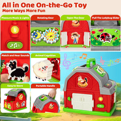 Aigybobo farm animal pieces ready for sorting into their matching barn holes.
