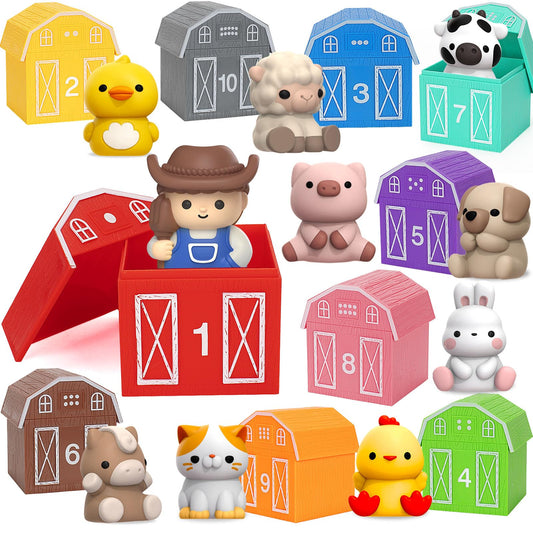 Aigybobo farm animals barn toy set for toddlers enhances pretend play and learning