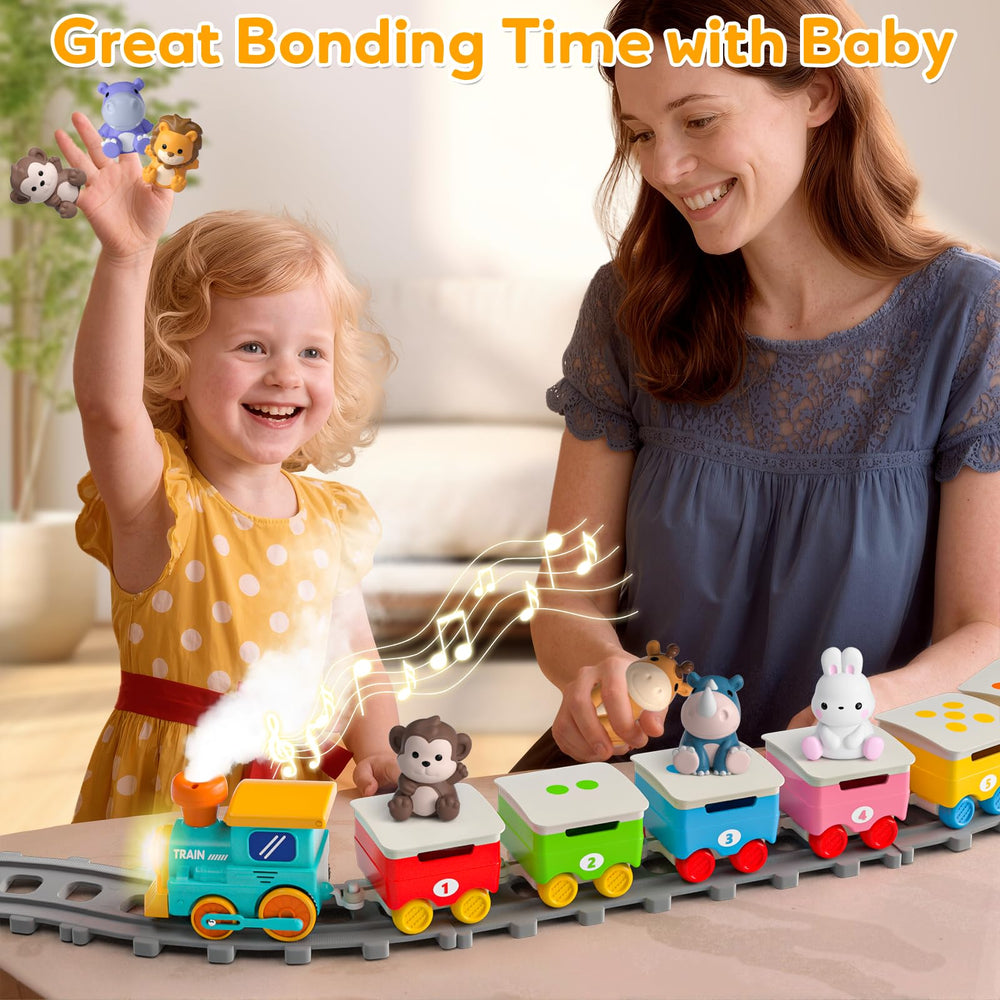 Aigybobo lights and engaging sounds enhance the train track experience.
