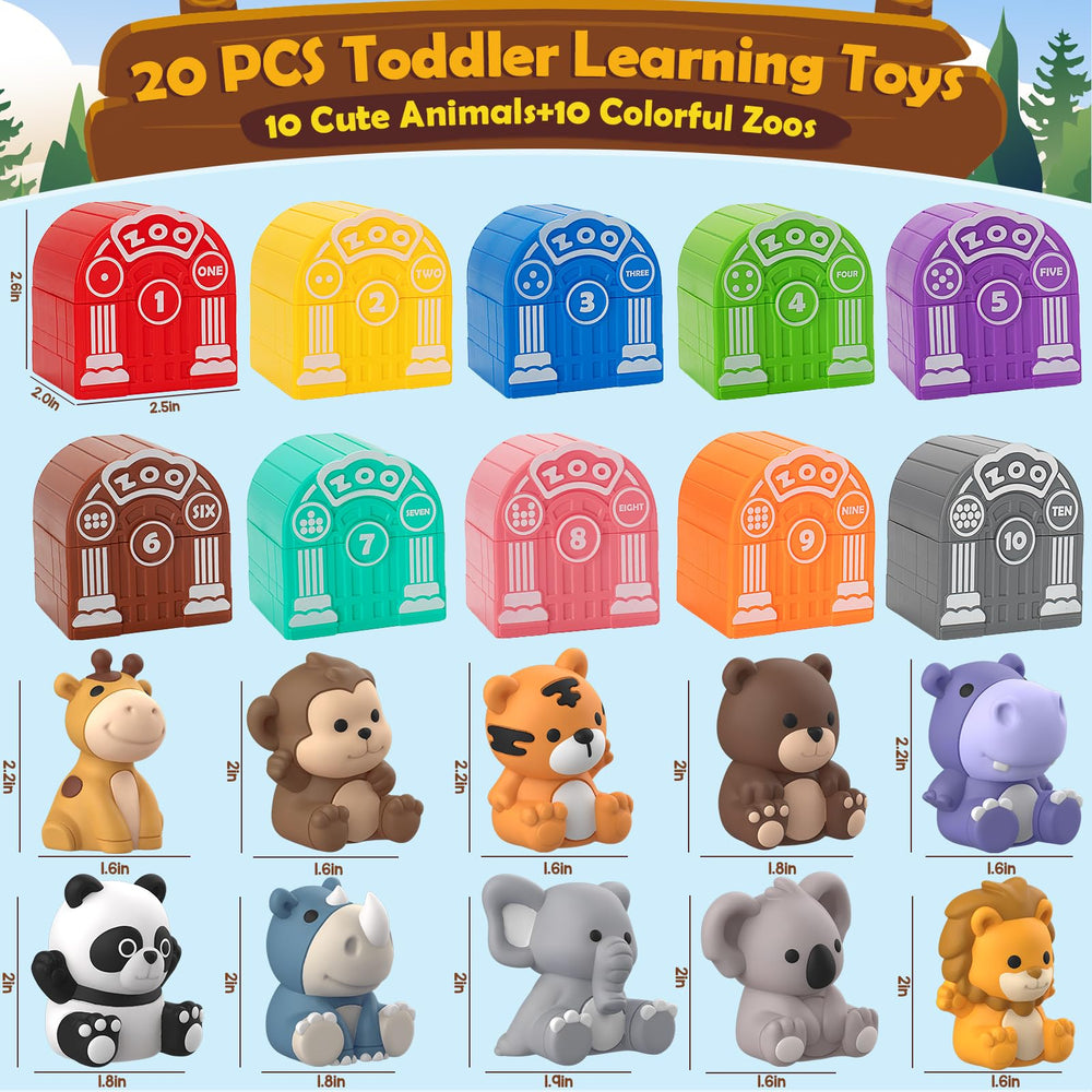 Aigybobo zoo lids numbered 1-10 for playful math and color learning