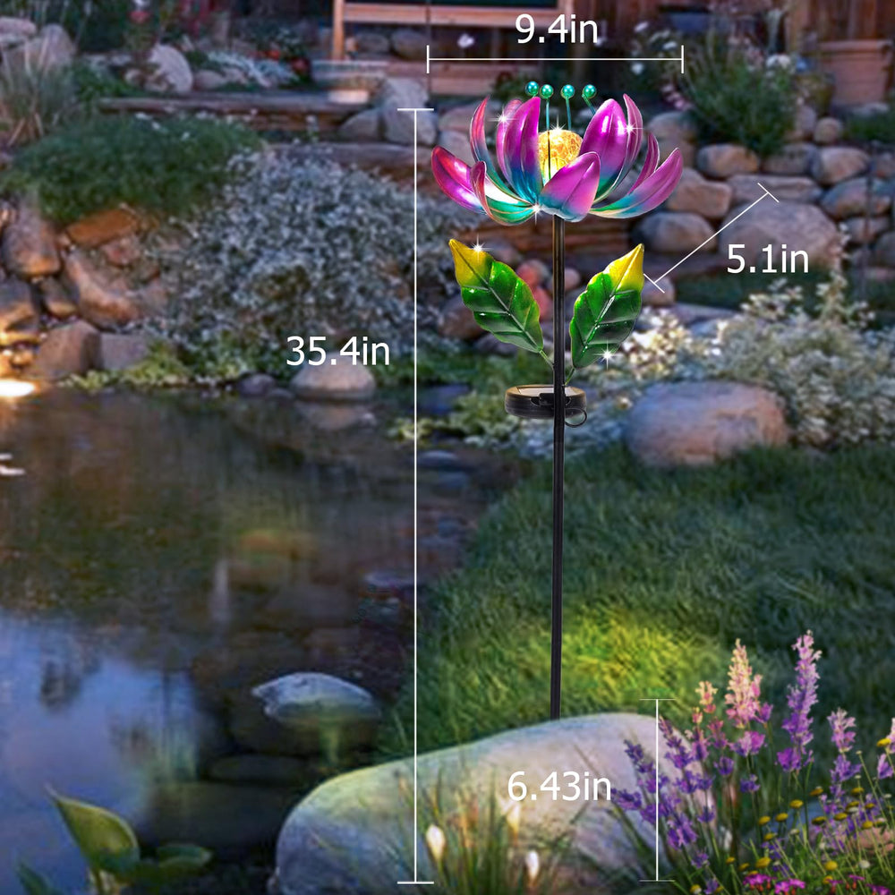 AIINY weatherproof metal solar panel powering year-round garden decor
