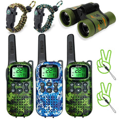 Aikmi walkie talkies for kids 3-pack ready for backyard adventures.
