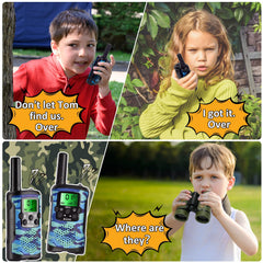 Aikmi blue walkie talkies bundle with pouch and binoculars for adventures