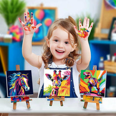 AILIBUT dinosaur paint-by-number on 8x8 canvas for kids boosts focus