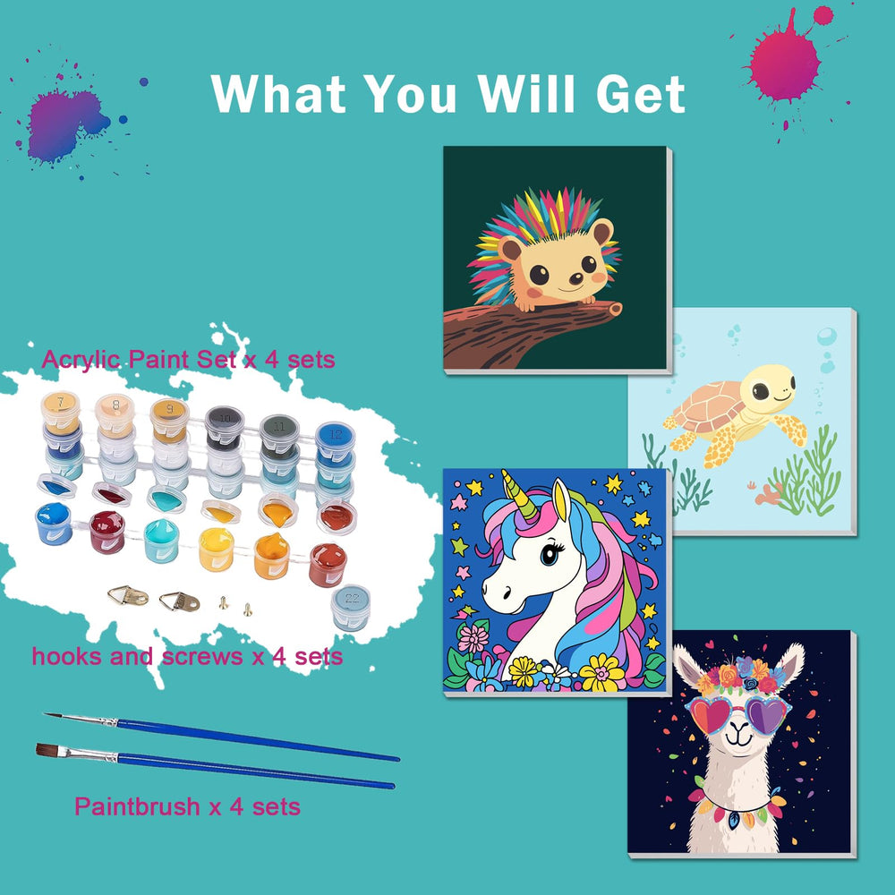 AILIBUT framed canvases for kids animals painting adds a quick display option.