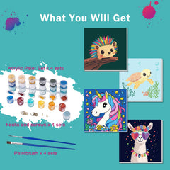 AILIBUT framed canvases for kids animals painting adds a quick display option.