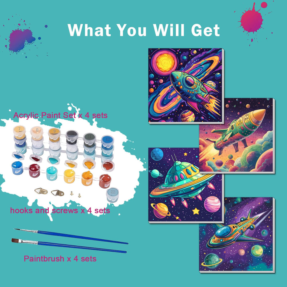 Kid-friendly brushes included for smooth color application