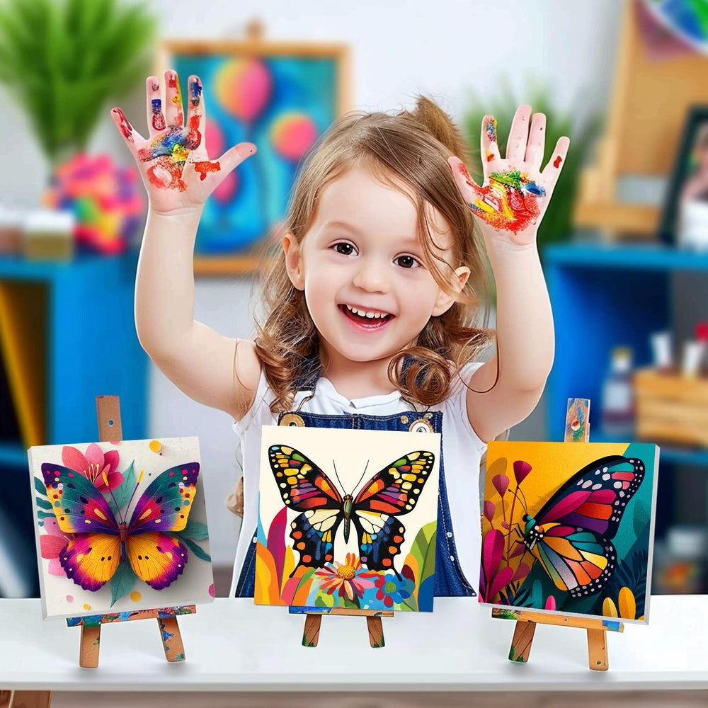AILIBUT kids paint by numbers kit with brushes and paints for beginners.