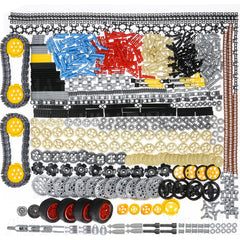 AIMATRIX 899Pcs Technic gears and axles for versatile builds and smooth operation.