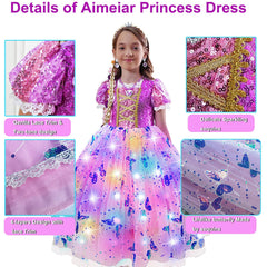 Aimeiar Princess Dress sequin bodice gleams for special occasions and photoshoots.