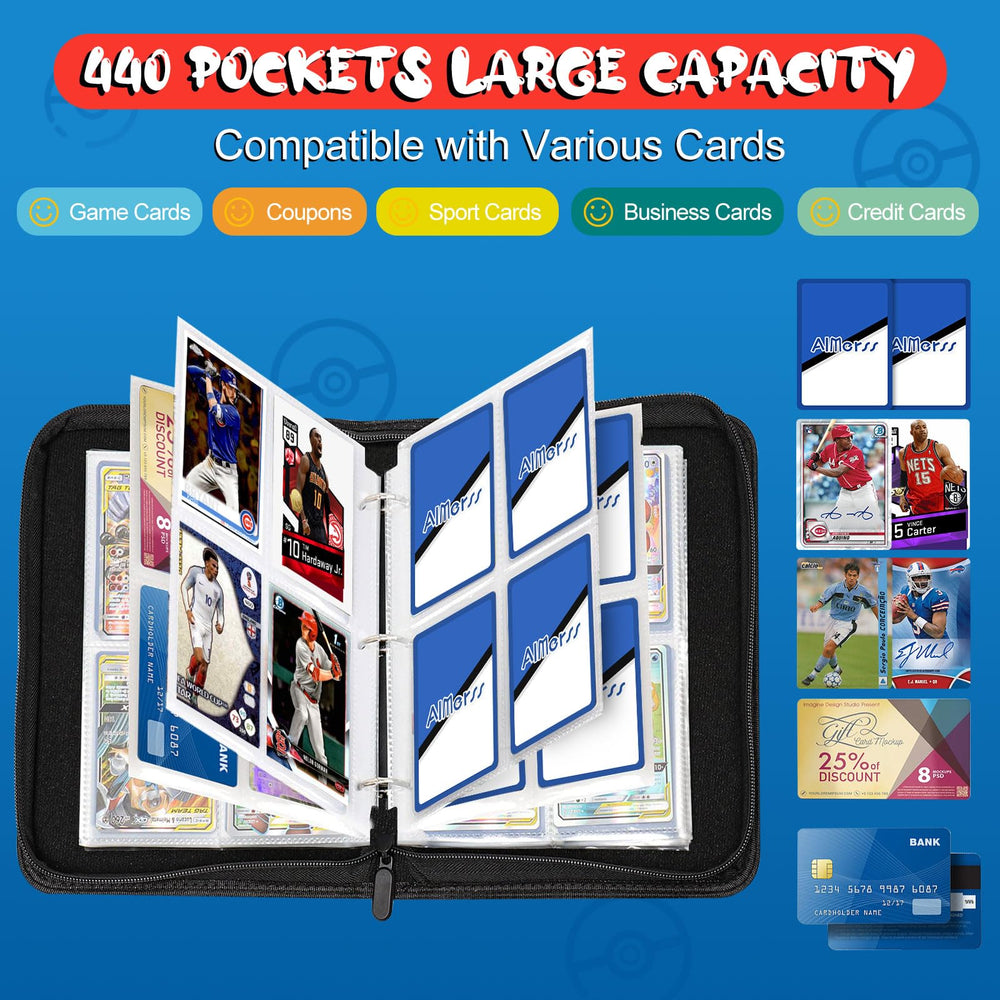 AIMerss four-pocket pages enable fast card access.