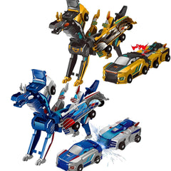 Aimery Collision Transforming Dinosaur Car Toy front view shows magnetic cars ready to transform for imaginative play